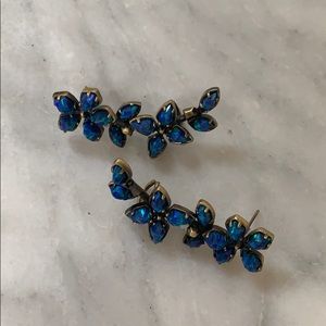 Kendra Scott brass blue opal ear climber
